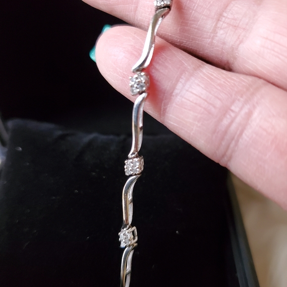 10K WG Diamond Titus Tennis Bracelet Vintage - Picture 4 of 6